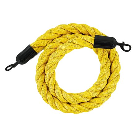 Twisted Polyprop.Rope Yellow With Black Snap Ends 10ft.Cotton Core -  MONTOUR LINE, HDPP510Rope-100-YW-SE-BK